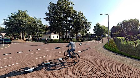 Indruk van de aangepaste Hoevelakenseweg. 