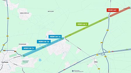 kaartje met werkvakken